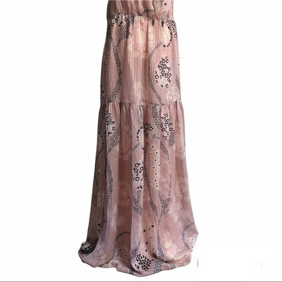 Reiss Freddie Paisley Print Maxi Dress Nude 10 - Picture 8 of 12
